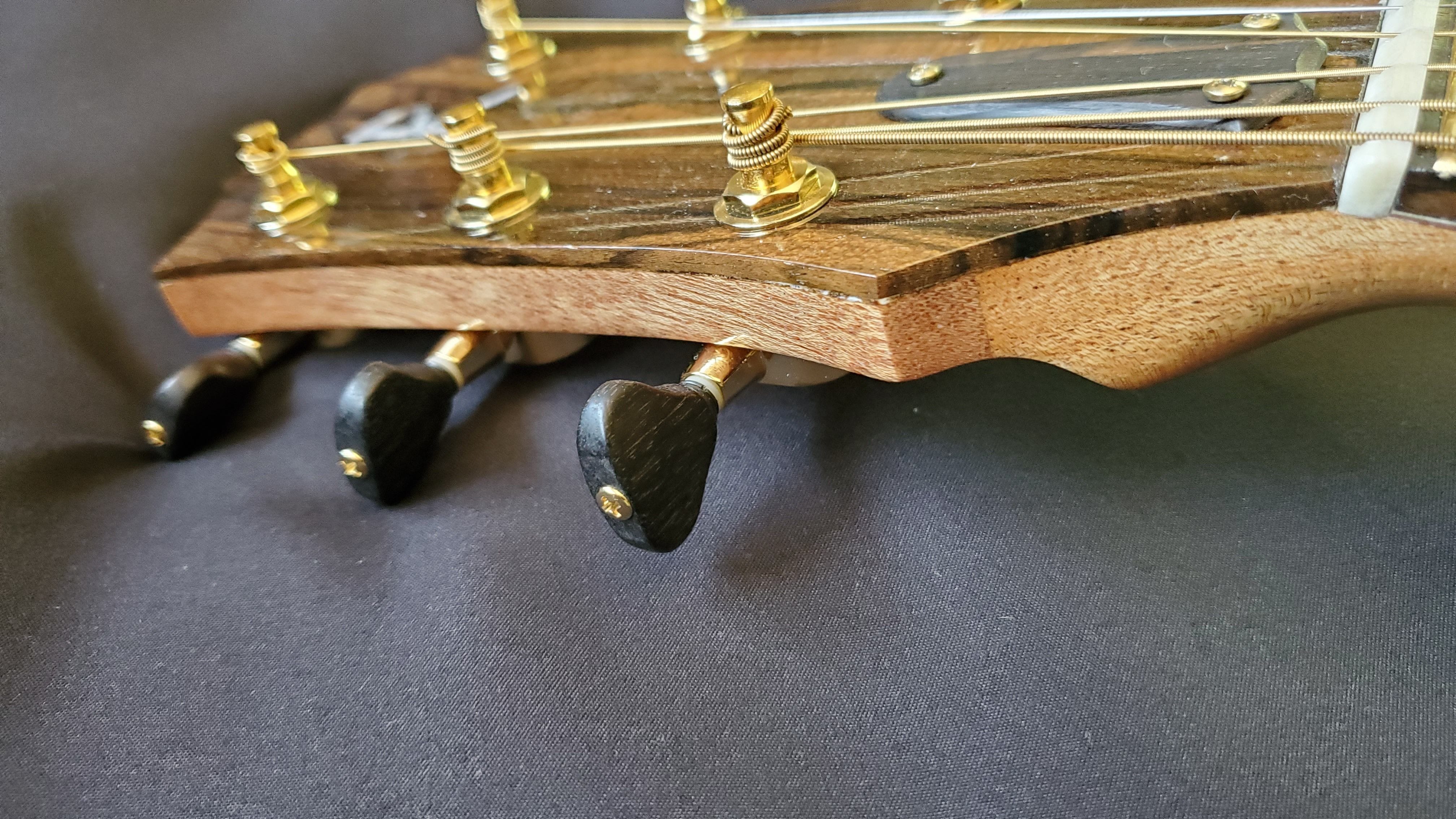 Ziricote overlay,Gold/Ebony tuners